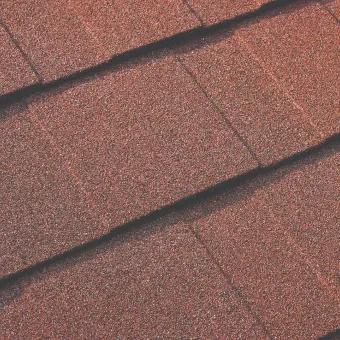 A close up example of Supalite tiled roofing in Ember colour