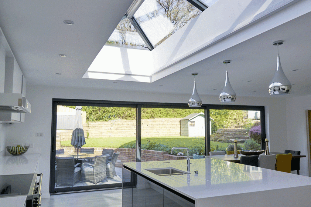 interior of modern kitchen extension